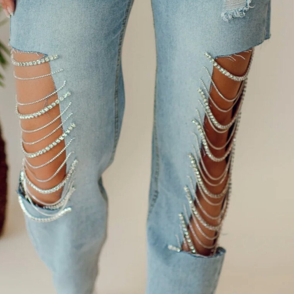 Kiwi Rhinestone Jeans - Picture 2 of 13